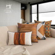 Chic Nordic Caramel Geometric Cushion Covers for an Elegant Home Transformation