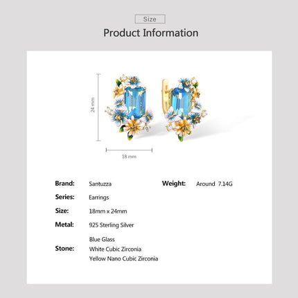 Mesmerizing Blue Stone Butterfly Earrings with Gold Accents - Sterling Silver Elegance