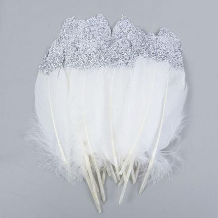 Glamorous Gold-Tipped Feather Craft Set for Elegant Event Enhancements