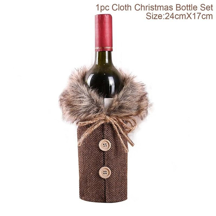 Festive Christmas Wine Bottle Cover for Holiday Joy and Elegance