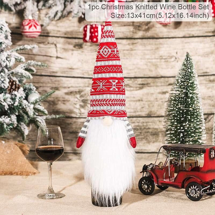 Festive Christmas Wine Bottle Cover for Holiday Joy and Elegance