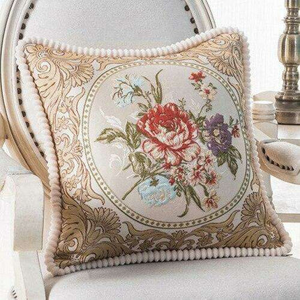 Elegant Handmade Beaded Jacquard Pillow Cover - Stylish Home Decor Accent 48x48cm