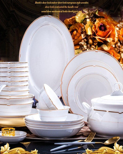 Elegant Oriental Porcelain 60-Piece Dining Set for Luxurious Table Settings