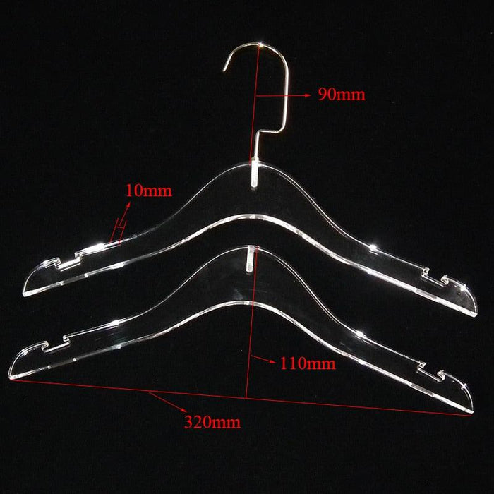 10-Piece Premium Acrylic Hangers Set with Hanging Bar for Elegant Closet Organization