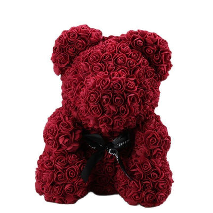 Elegant Teddy Rose Bear with Artificial Blooms - Perfect Gift for Cherished Moments
