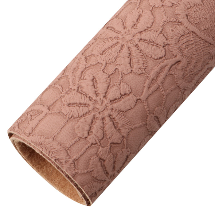 Chic Floral Textured Faux Leather Crafting Sheets for Stylish Creations