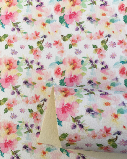 Vibrant Floral and Rainbow Synthetic Leather Crafting Set: Unlock Your Creativity