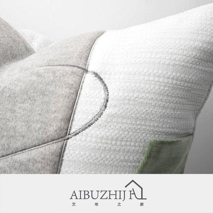 Modern Korean Geometric Patchwork Cushion Collection with Bold Orange Accents - Trendy Pillow Covers for Elegant Spaces