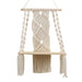 Bohemian Macrame Storage Shelf with Elegant Tassels - Handcrafted Decor for Stylish Spaces