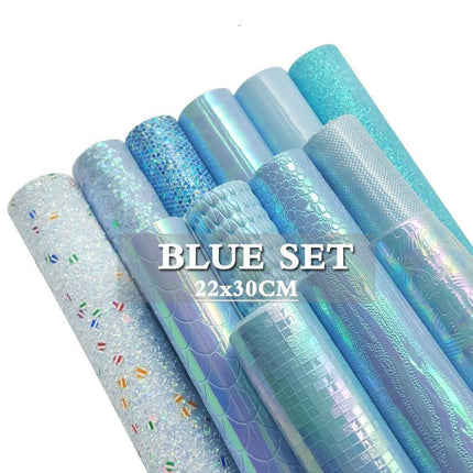 Iridescent Blue Snake Glitter Fabric for Creative Crafting