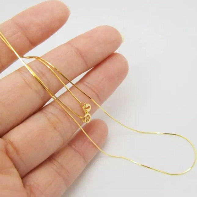 Luxe 18K Gold-Plated Snake Chain Necklace for Women - Chic Fashion Accessory