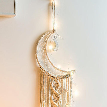 Moonlit Dreams Macrame Wall Hanging - Handcrafted Eco-Conscious Bohemian Decor