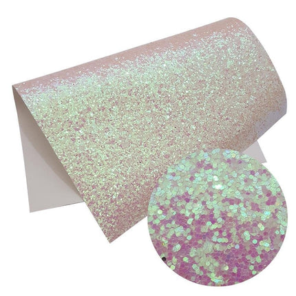 Glistening White Chunky Glitter Fabric Sheets for Stunning DIY Masterpieces