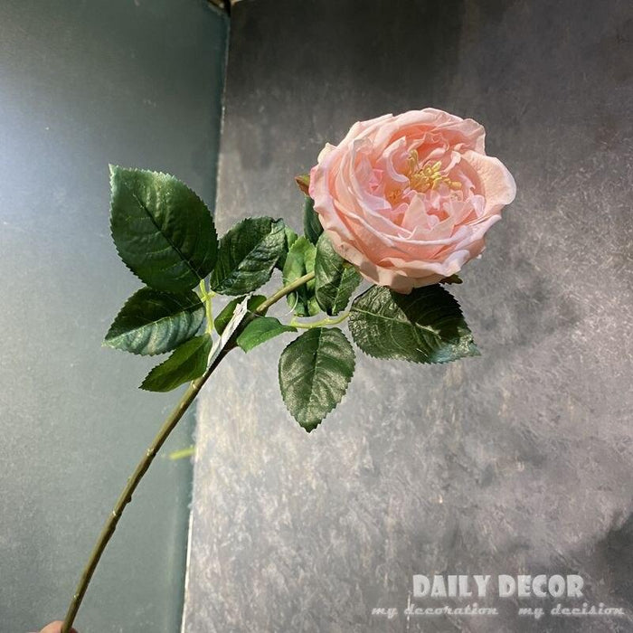 Real Touch Large Felt Moisturizing Austin Rose Flowers - Set of 12 for Wedding Decoration