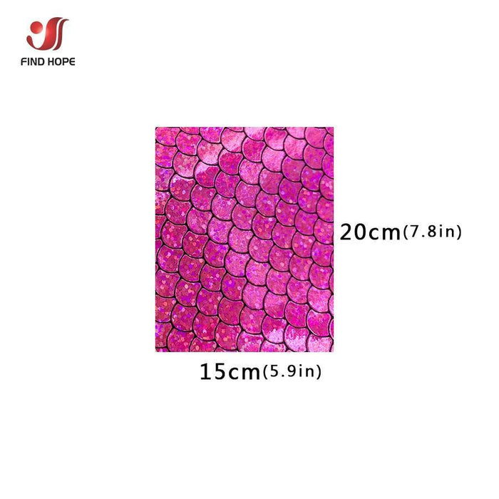 Enchanted Holographic Mermaid Scale PU Faux Leather for Creative DIY Crafts