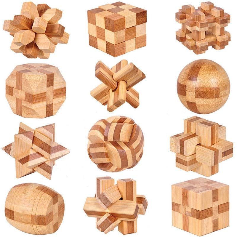 Wooden Kong Ming Lock Lu Ban Lock IQ Brain Teaser Educational Toy for Kids Children Montessori 3D Puzzles Game Unlock Toys Adult-Toys & Games›Puzzles›Brain Teasers›Assembly & Disentanglement Puzzles-Très Elite-Ball lock-Très Elite