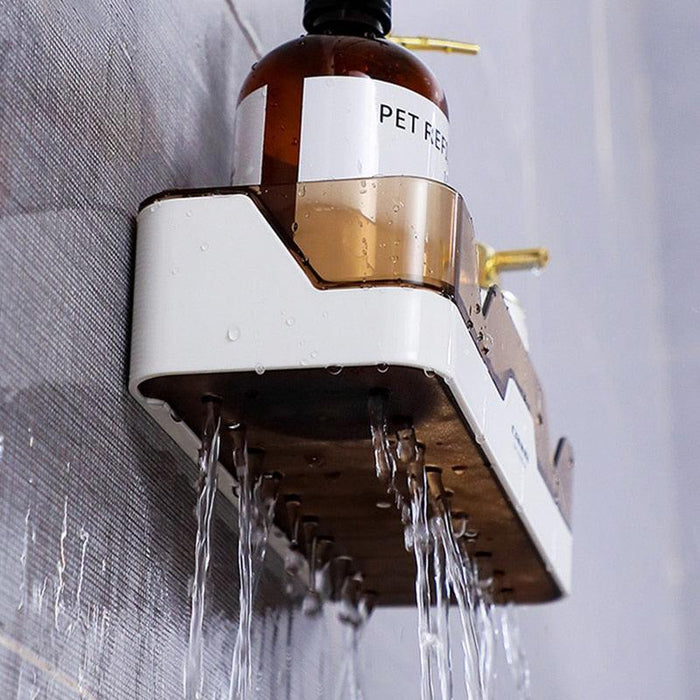 Wall-Mounted Plastic Storage Shelf with Waterproof Simple Stylish Design