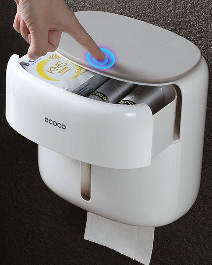 Bathroom Organizer with Phone Holder and Quick-Change Toilet Paper Feature