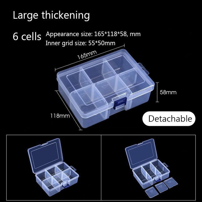 Adjustable Plastic Jewelry and Craft Organizer Box with Multi-Size Compartments
