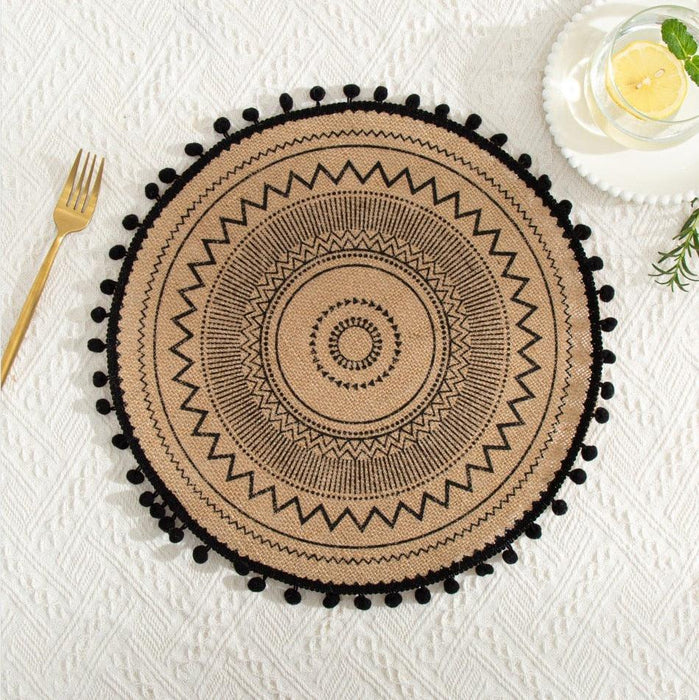 Elegant Circular Linen Table Mat for Chic Dining Experience