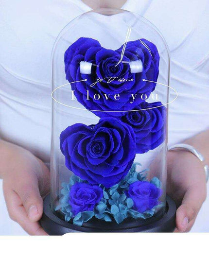 Timeless Beauty: Little Prince Eternal Rose in Glass Dome - A Cherished Decorative Piece and Meaningful Gift