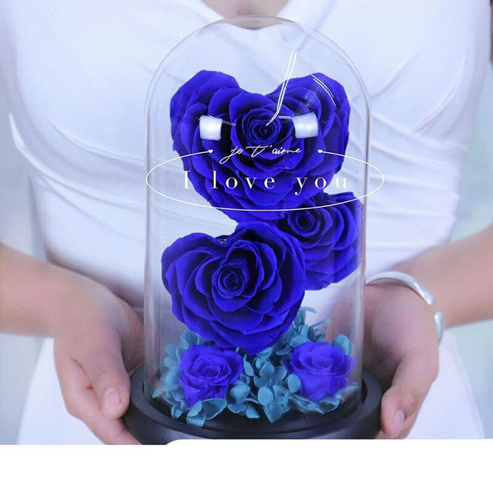 Eternal Love: Everlasting Rose in Glass Dome - Timeless Little Prince Flower Bouquet for Home Décor and Special Gift