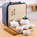 Elegant Ceramic and Metal Tea Ceremony Set with Artistic Tea Tray - Exquisite Tea Ceremony Set for Tea Enthusiasts