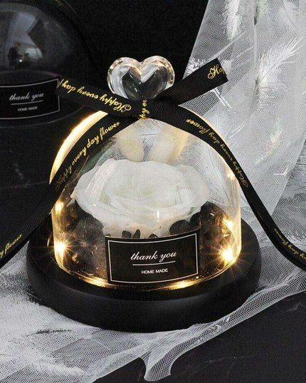 Timeless Elegance Glass Rose Showcase - A Symbol of Love and Grace