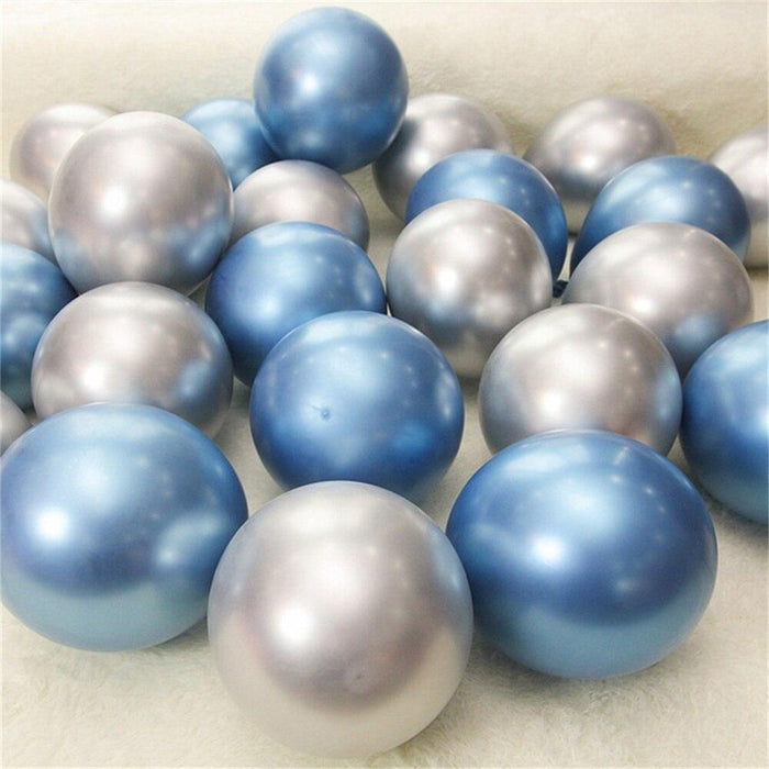 Elegant Chrome Metallic Latex Balloon Set - 50 Pieces for Celebratory Events