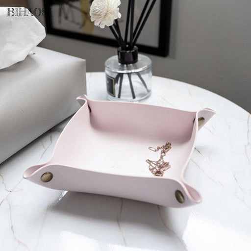 Stylish Faux Leather Vanity Tray for Chic Home Storage