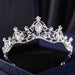 Luxurious Silver Rhinestone Crown Tiara - Elegant Headpiece for Special Events