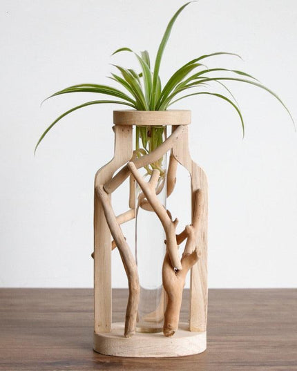 Artisan Crafted Wooden Vase with Unique Design