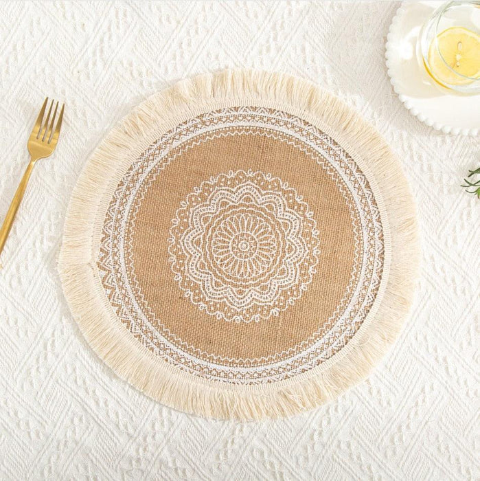 Sophisticated Circular Linen Table Mat for Chic Dining