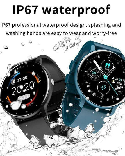 LIGE 2023 Men's Touch Screen Fitness Smart Watch: Health Tracker with IP67 Waterproof and Long-Lasting Battery
