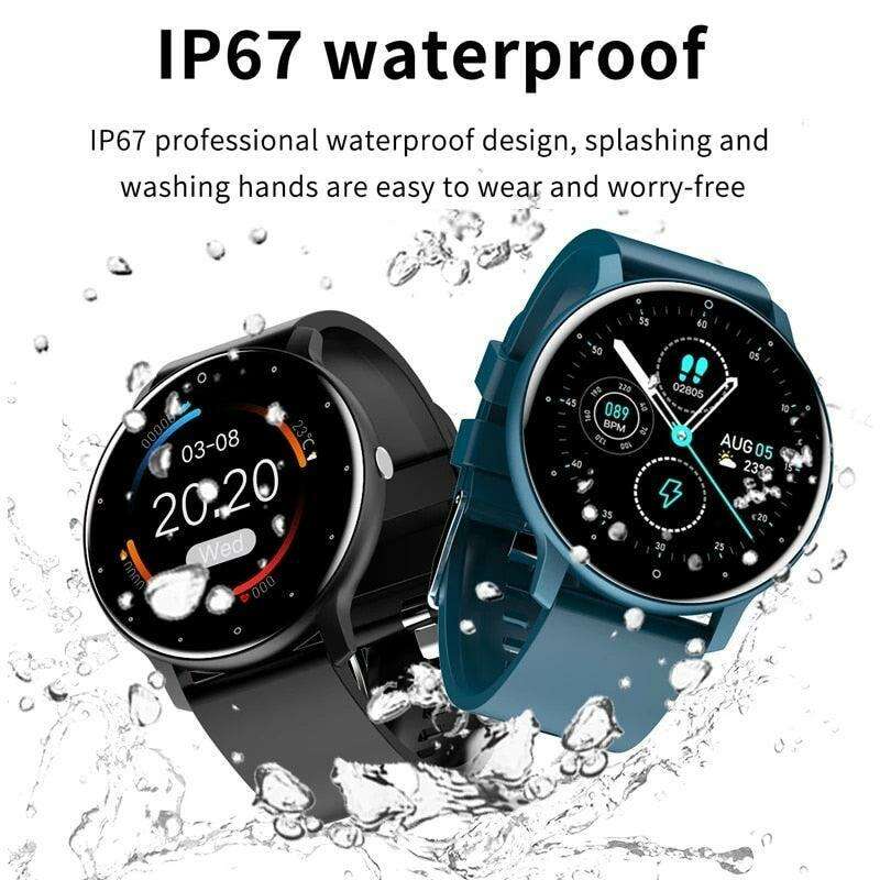 LIGE 2023 Men's Touch Screen Fitness Smart Watch: Health Tracker with IP67 Waterproof and Long-Lasting Battery