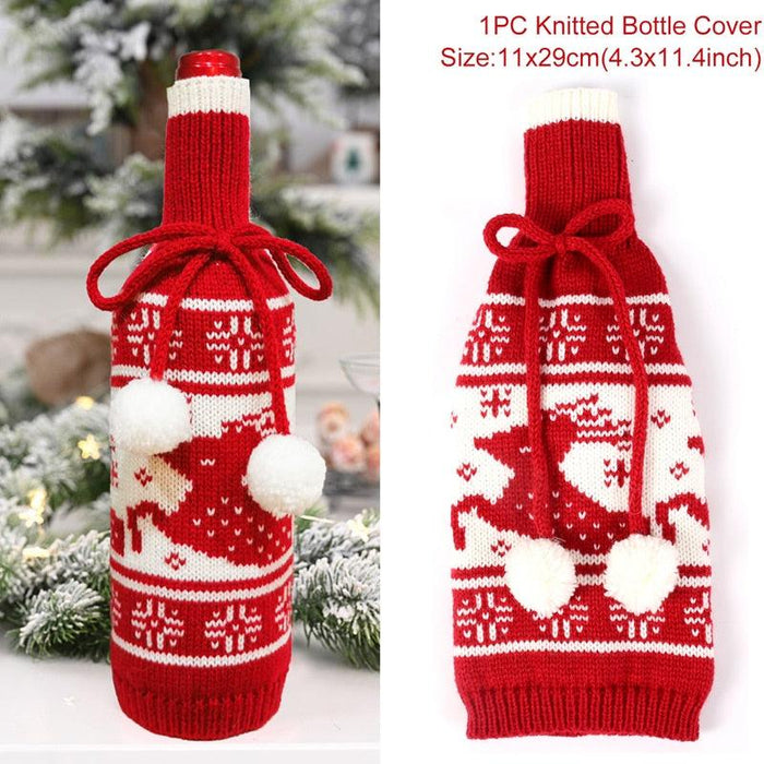 Festive Christmas Wine Bottle Cover for Holiday Joy and Elegance