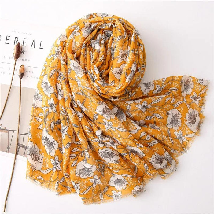 Luxurious Blue Porcelain Cashmere Blend Shawl - The Perfect Accessory for Any Occasion