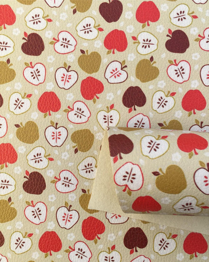 Chic Bow-knot Faux Leather Fabric in Elegant Apple Lychee for Creative Crafts