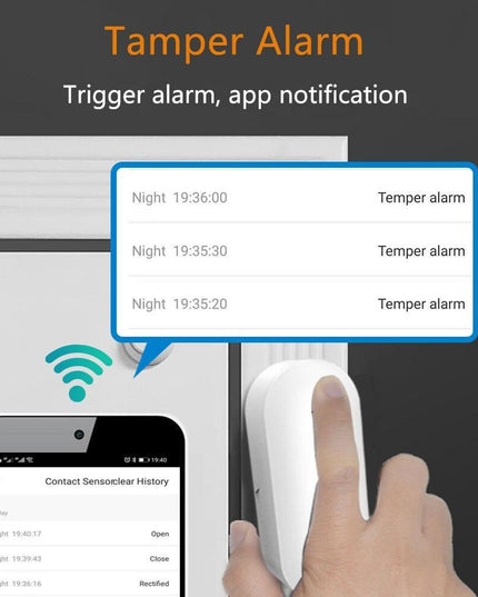 WiFi Door Sensor for Smart Homes - Voice Control Compatible with Alexa & Google Assistant