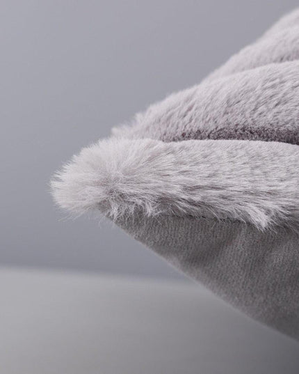 Elegant Dual-Sided Botanical Fur Pillow Cover Set - Luxurious 45x45cm & 30x50cm Sizes