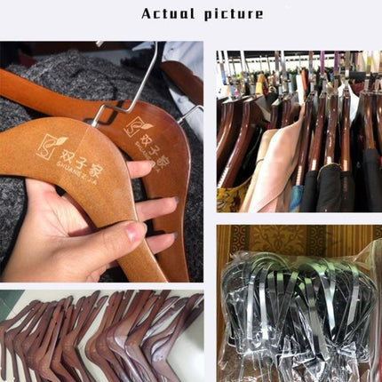 Elegant Wardrobe Enhancement: 10-Piece Premium Solid Wood Hanger Set