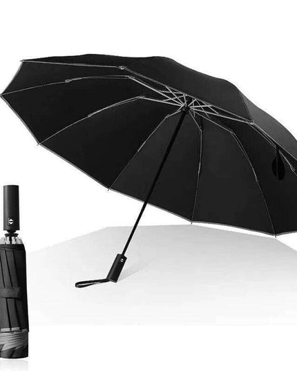 Stylish 10-Rib Compact Automatic Umbrella - Resilient and Trendy