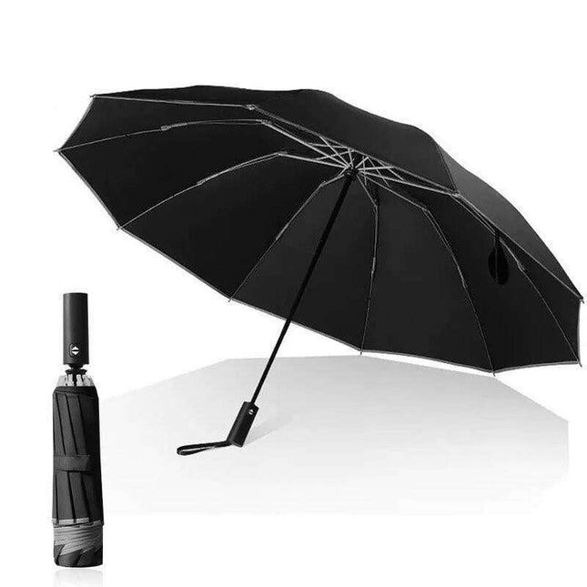 Stylish 10-Rib Compact Automatic Umbrella - Resilient and Trendy