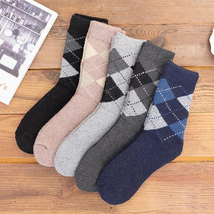 Cozy Men's Winter Wool Socks Set | 5 Pairs for Ultimate Warmth and Style
