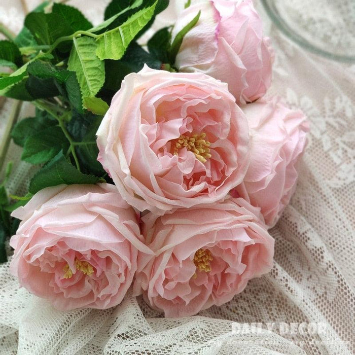 Elegant Real Feel Moisturizing Austin Rose Flowers - Set of 12 for Wedding Decor