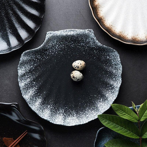 Elegant Japanese Handcrafted Ceramic Plate Set with Unique Designs for Fine Dining