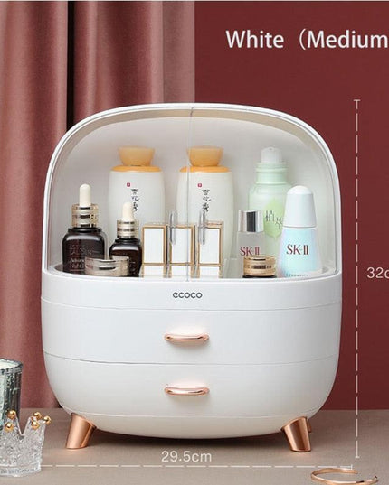 Elegant Makeup and Jewelry Storage Solution with Spacious Organization Compartments