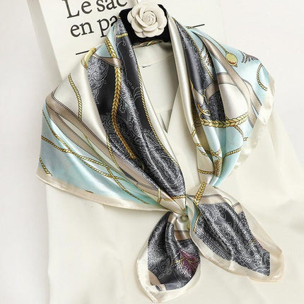 Elegant 90x90cm Silk-Feel Scarf for Women - Luxurious and Versatile Accessory