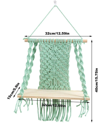 Bohemian Macrame Storage Shelf with Elegant Tassels - Handcrafted Decor for Stylish Spaces