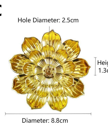 Lotus Harmony Incense Burner: Premium Zinc Alloy Coil Plate for Tranquil Spaces